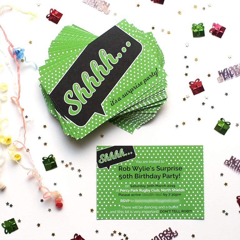bespoke surprise birthday invitation