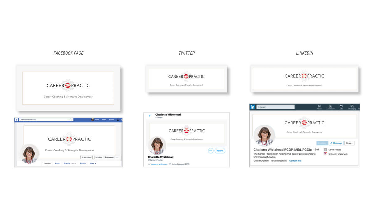 Career Practic bespoke branded social media banner templates.
