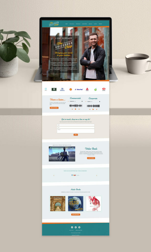 Website design for The Voiceover Chap Liam Gerrard