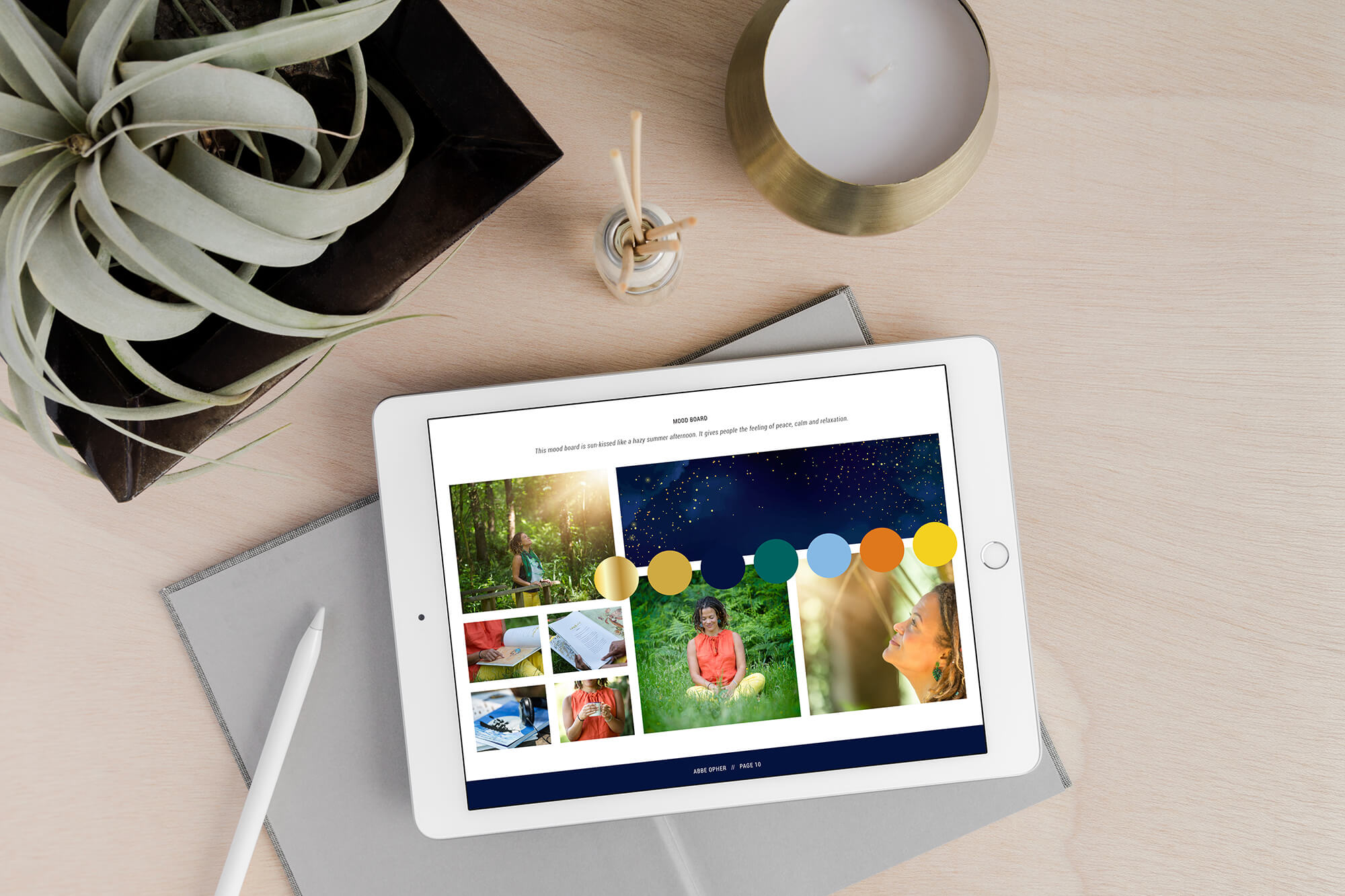Abbe Opher voiceover and narrator brand mood board