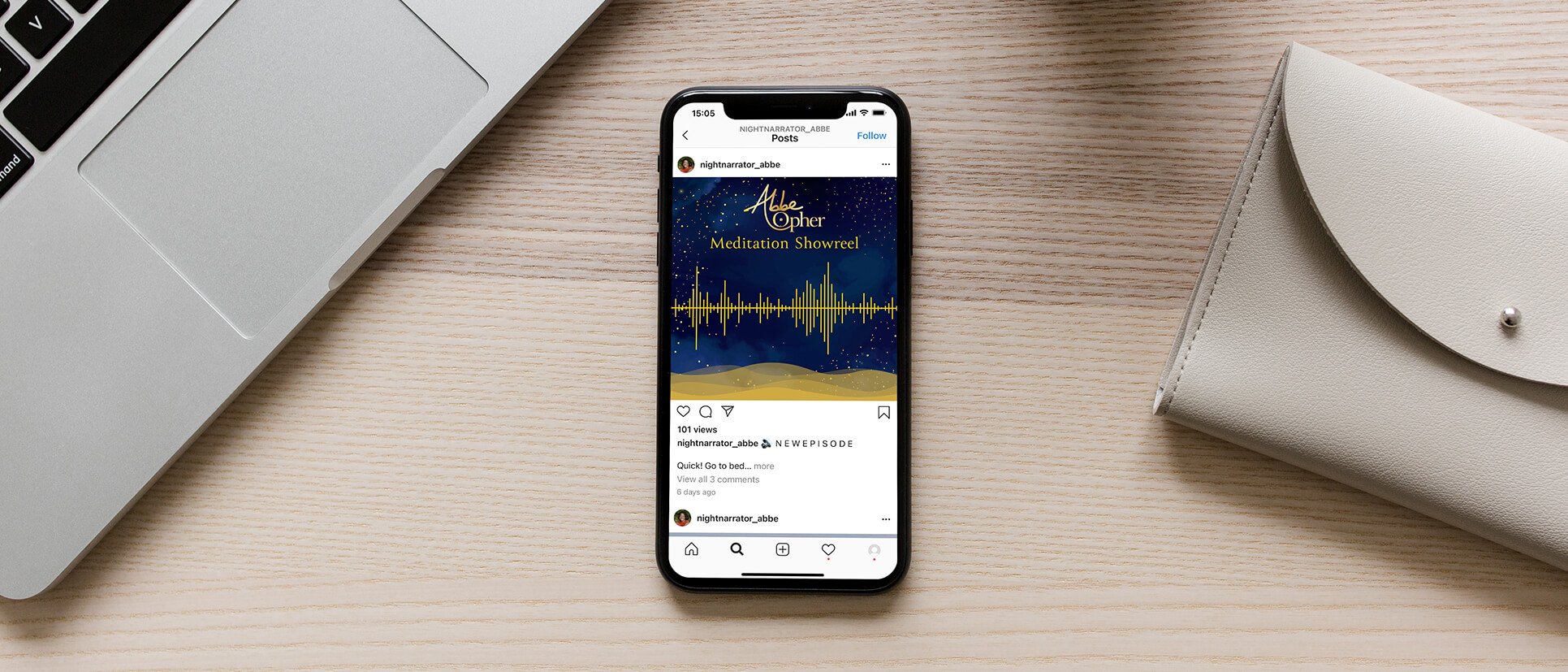 Abbe Opher voiceover and social media instagram template