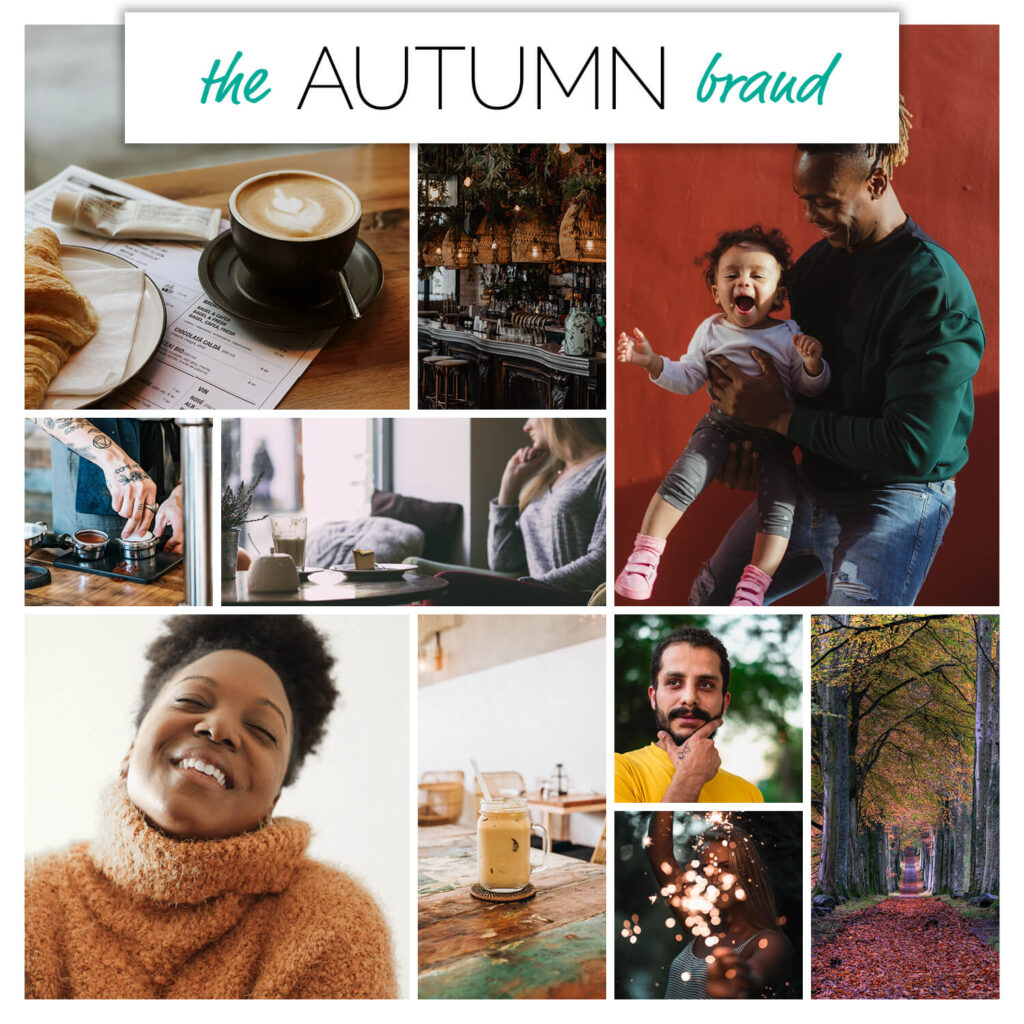 Autumn season brand personality mood board