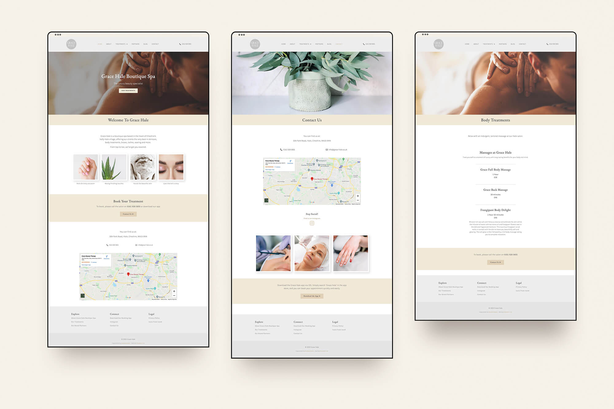 Grace Hale beauty salon website design