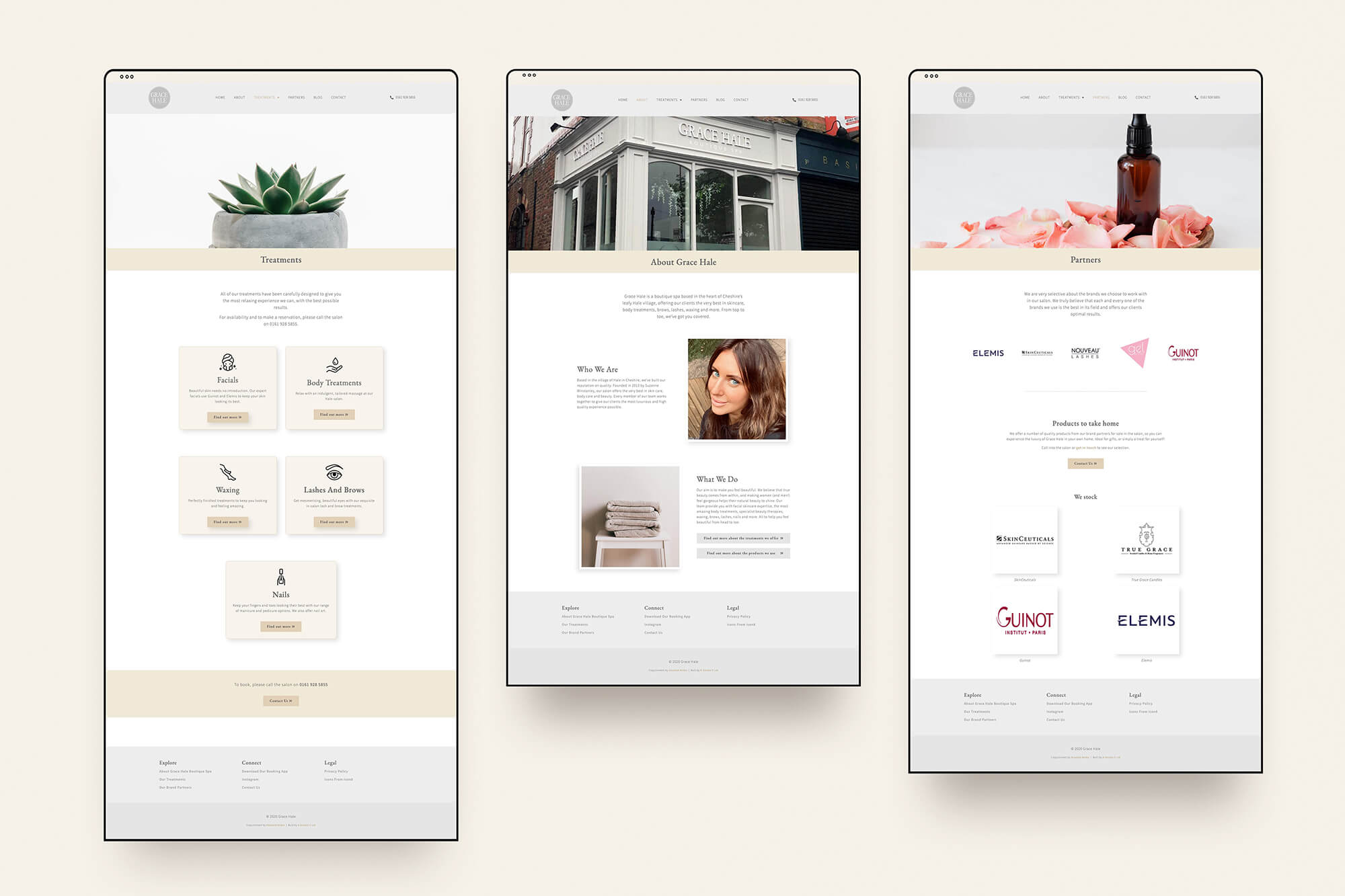 Grace Hale beauty salon website design