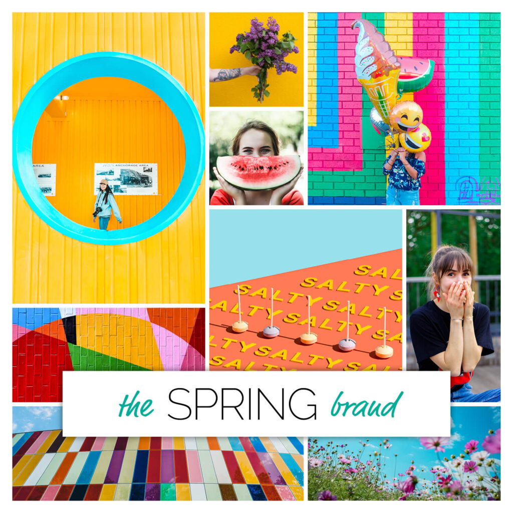 Spring season brand personality mood board