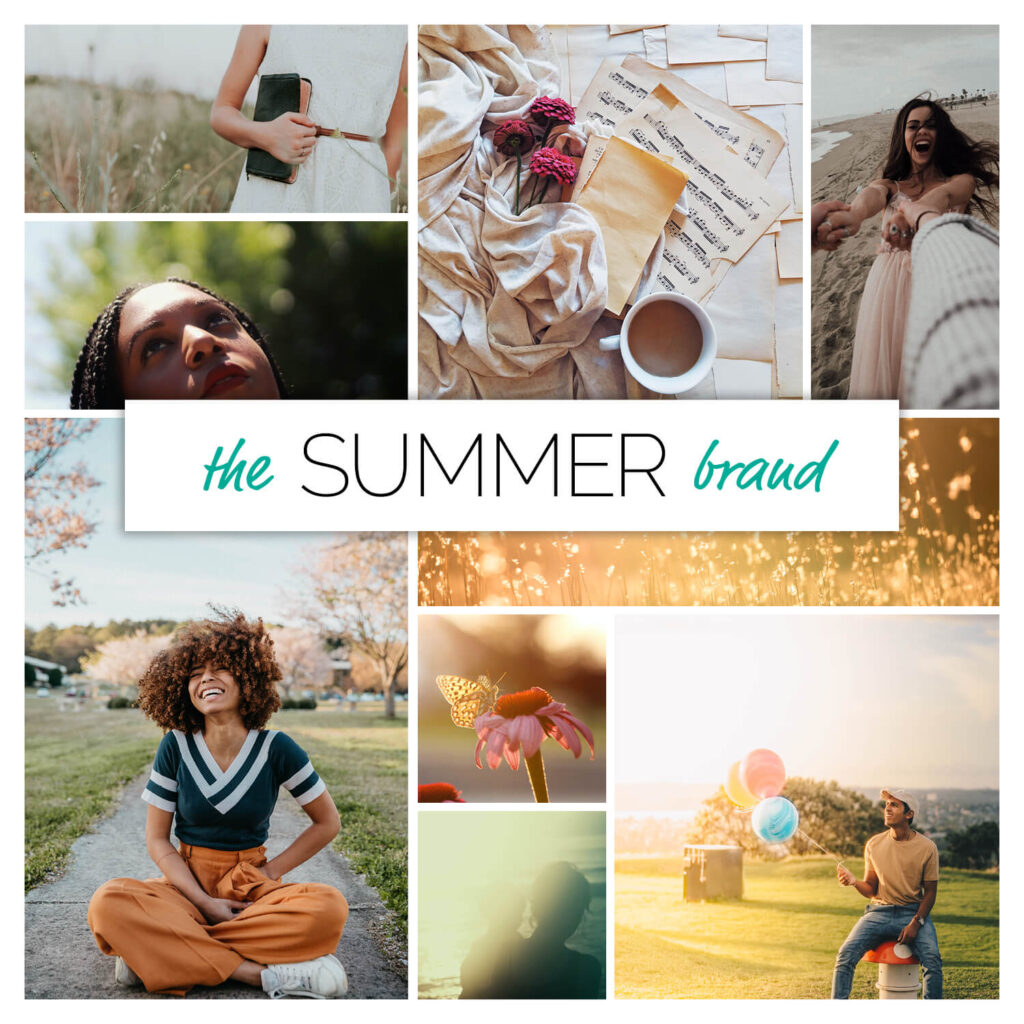 Summer season brand personality mood board