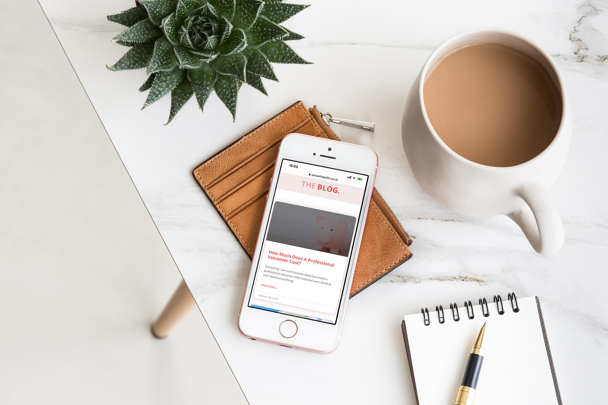 Samantha Boffin voiceover website on mobile