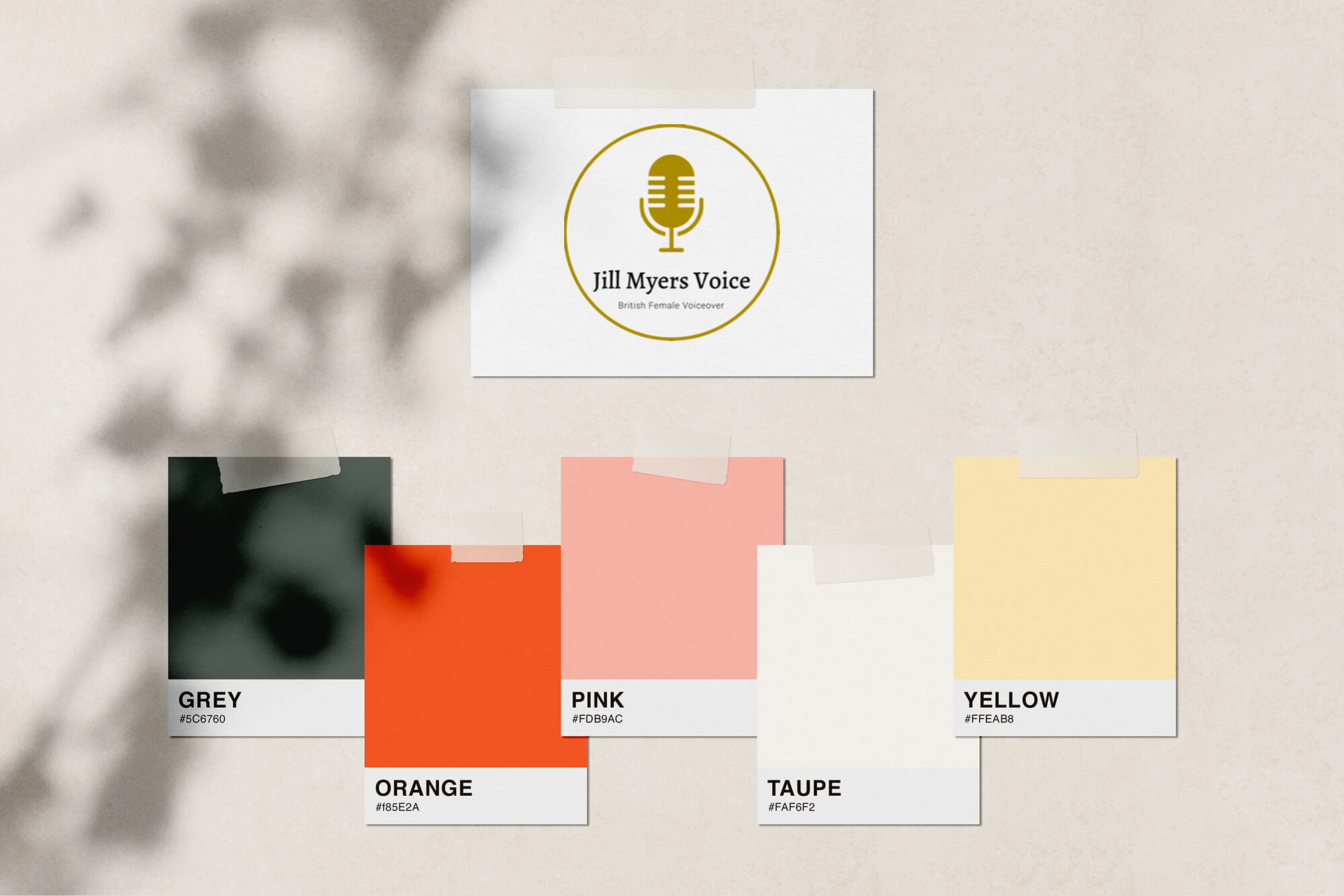 Jill Myers voice over website colour palette