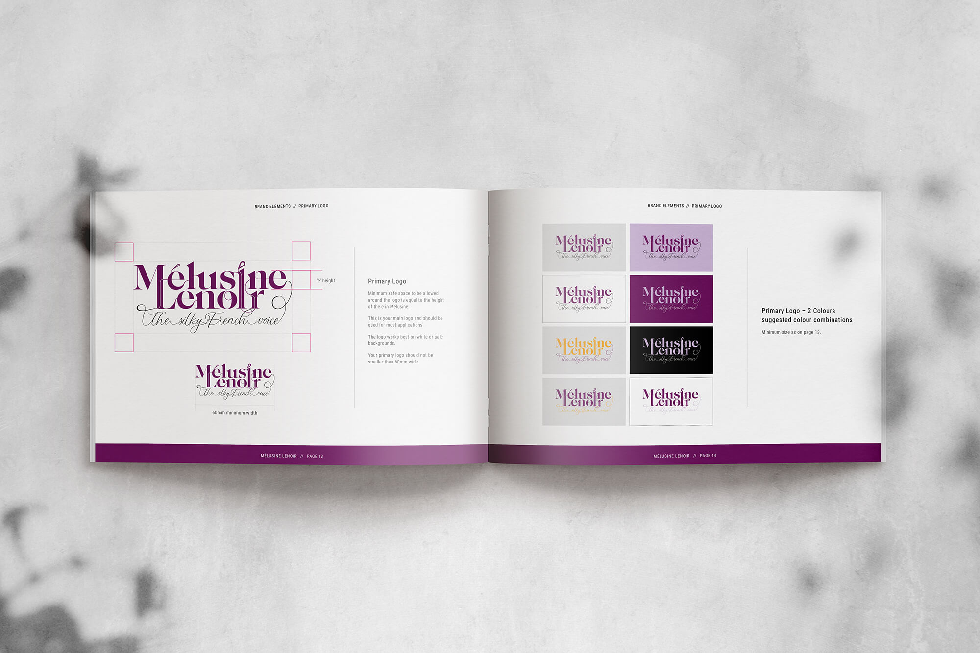 Melusine Lenoir voiceover branding logo guidelines
