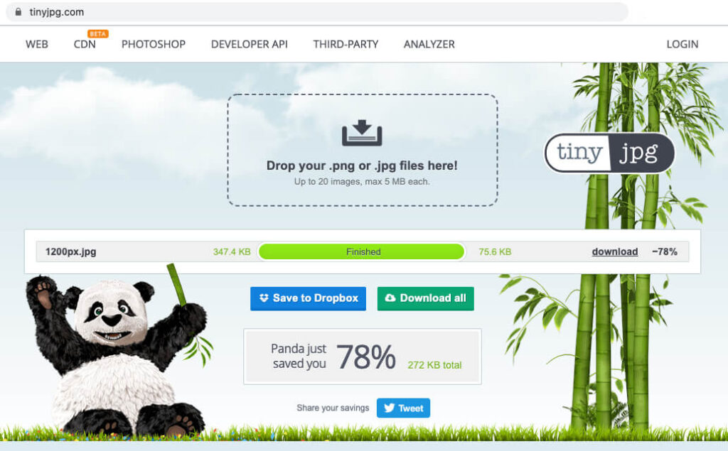 Screenshot of tinyjpg.com