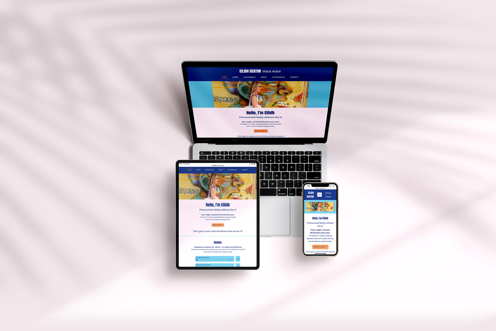 Eilidh voice actor website multi device