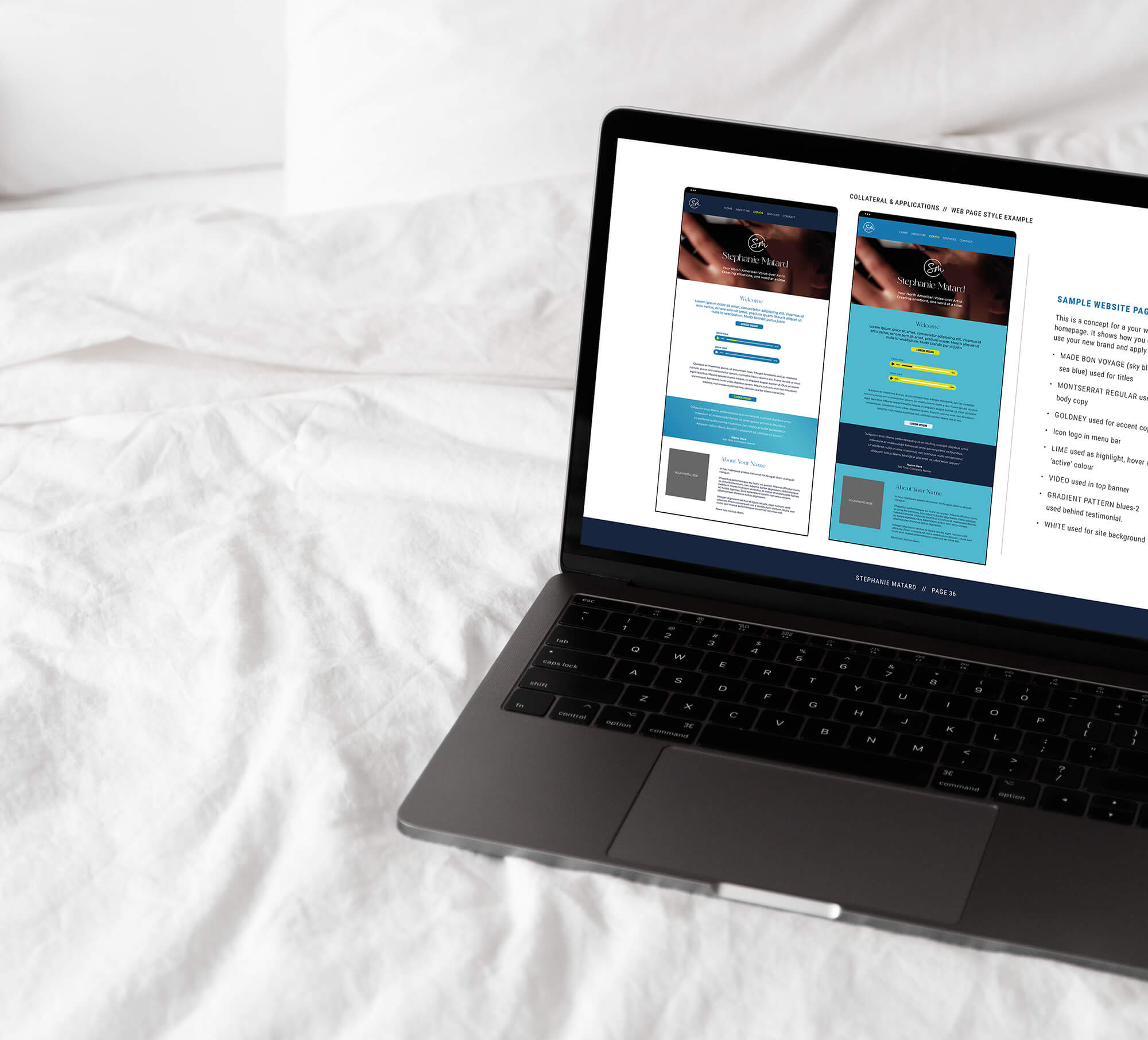Stephanie Matard-Voiceover - website design style