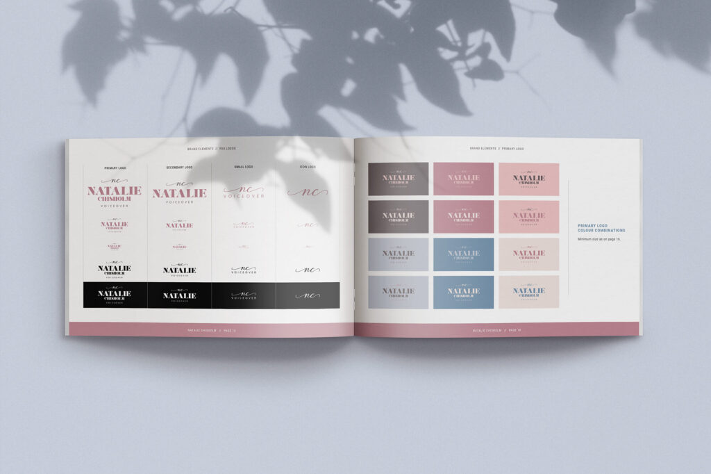 Natalie voiceover logo brand guidelines