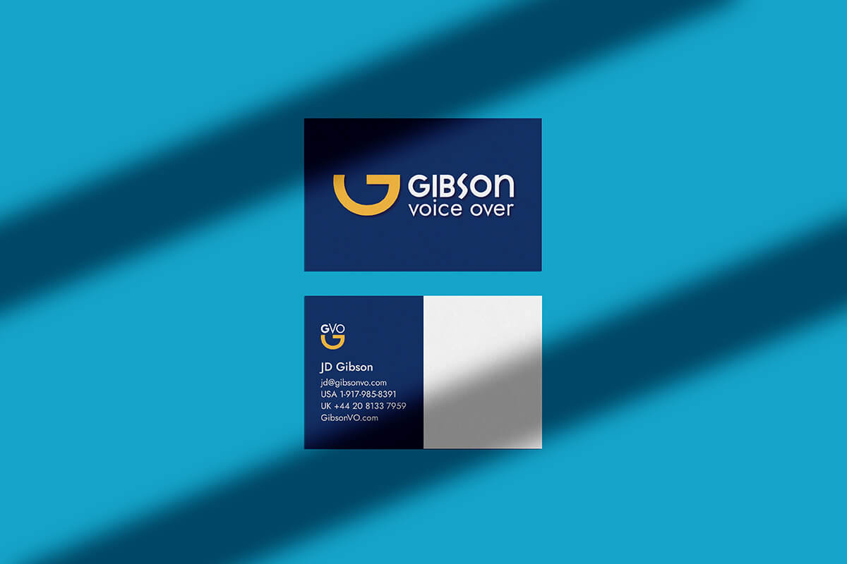 JD voice over business card design by Helen Bee from B Double E.
