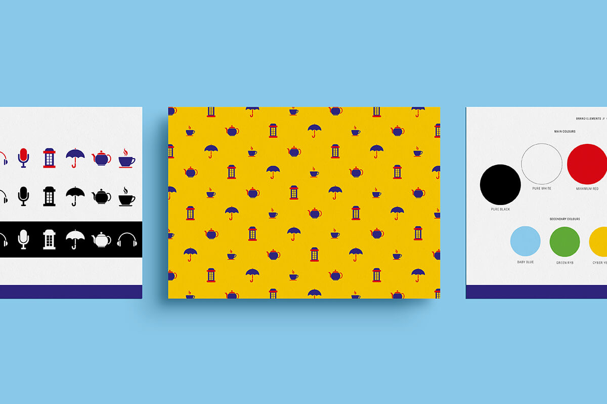 Icons designed for British Voiceover artist by Helen Bee from B Double E.