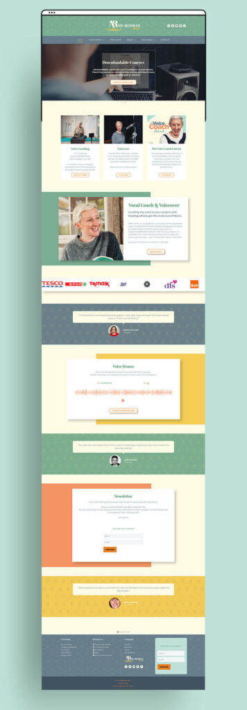 Nic Redman Voice Coach website design by Helen Bee from B Double E.