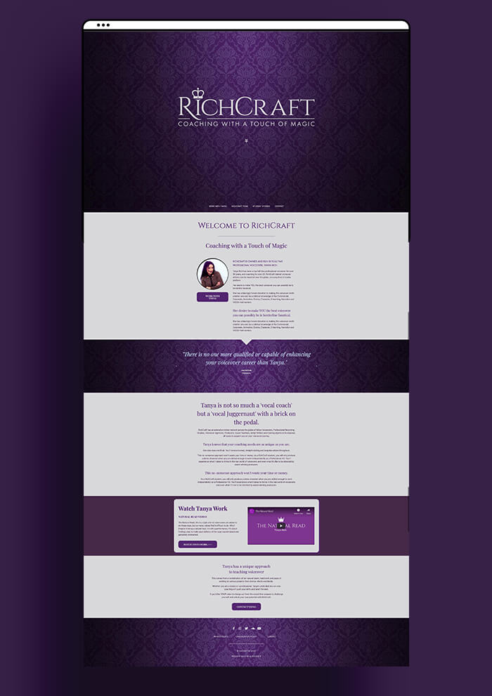 RichCraft website design by Helen Bee from B Double E.