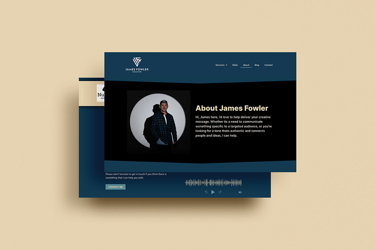 James Fowler Voiceover website about page.