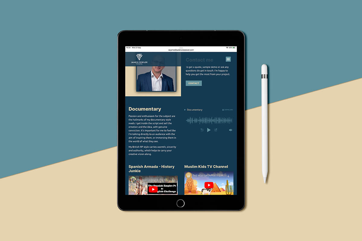 Documentary section of James Fowler Voiceover website.