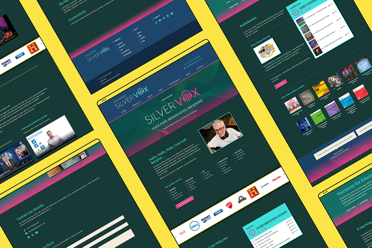 Various page from the Silver VOX voice over website.