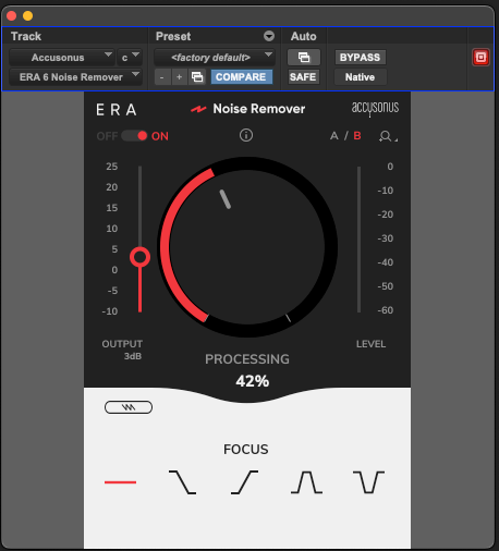 Screenshot of Era noise reduction plug-in.