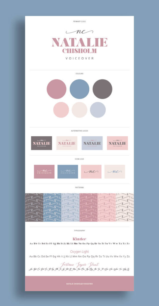 Natalie Chisholm's brand board.