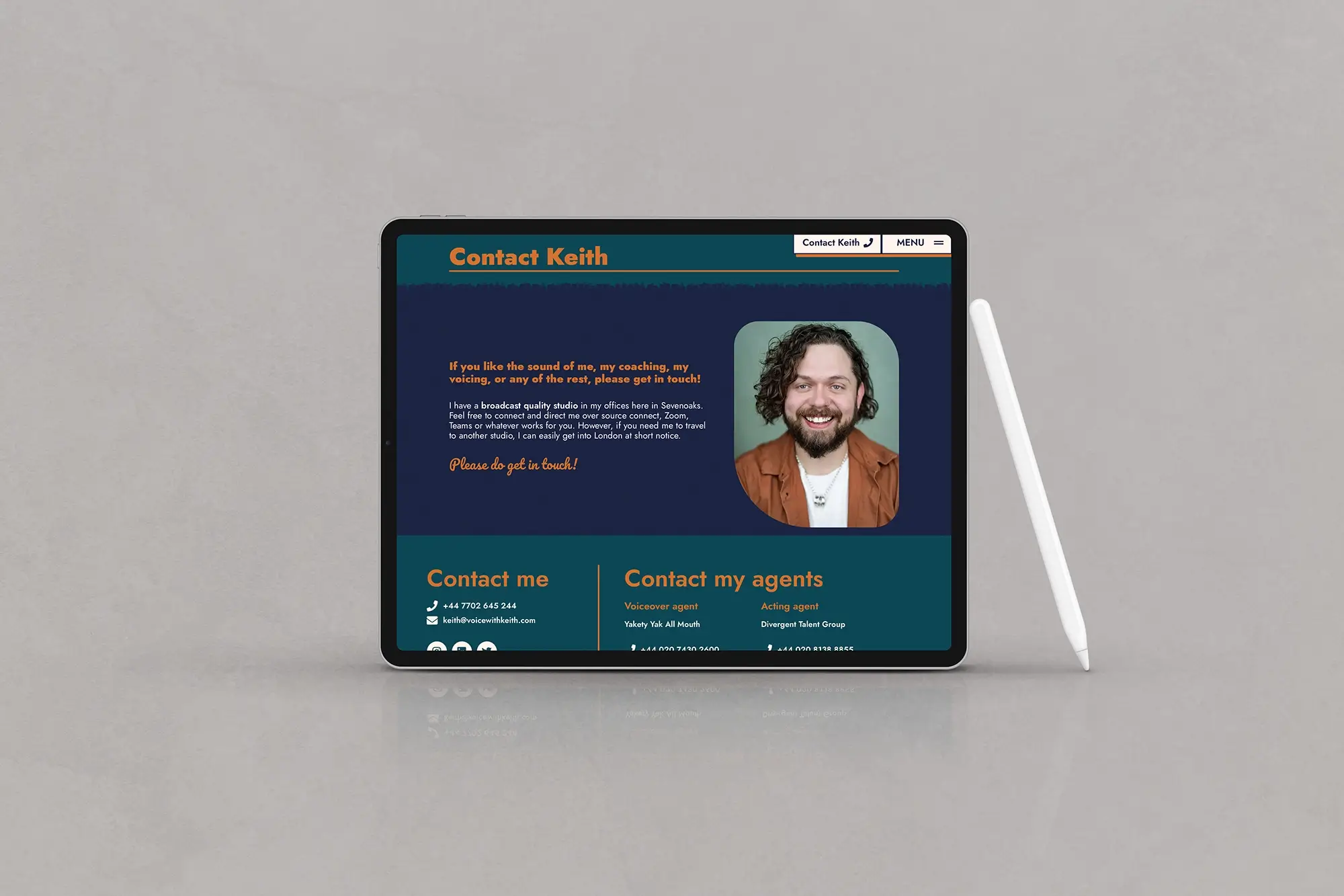 keith webiste contact ipad