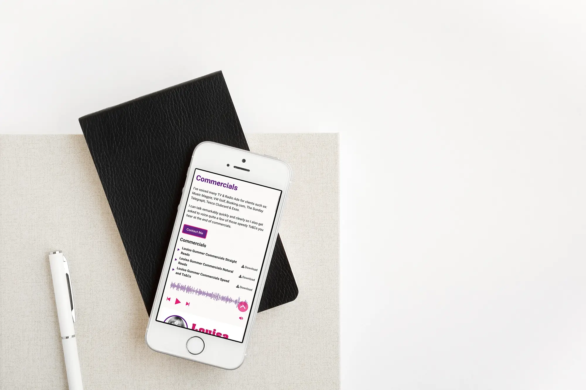 Louisa Gummer voice actor website demos mobile