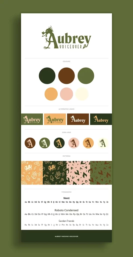 aubrey voiceover brand board