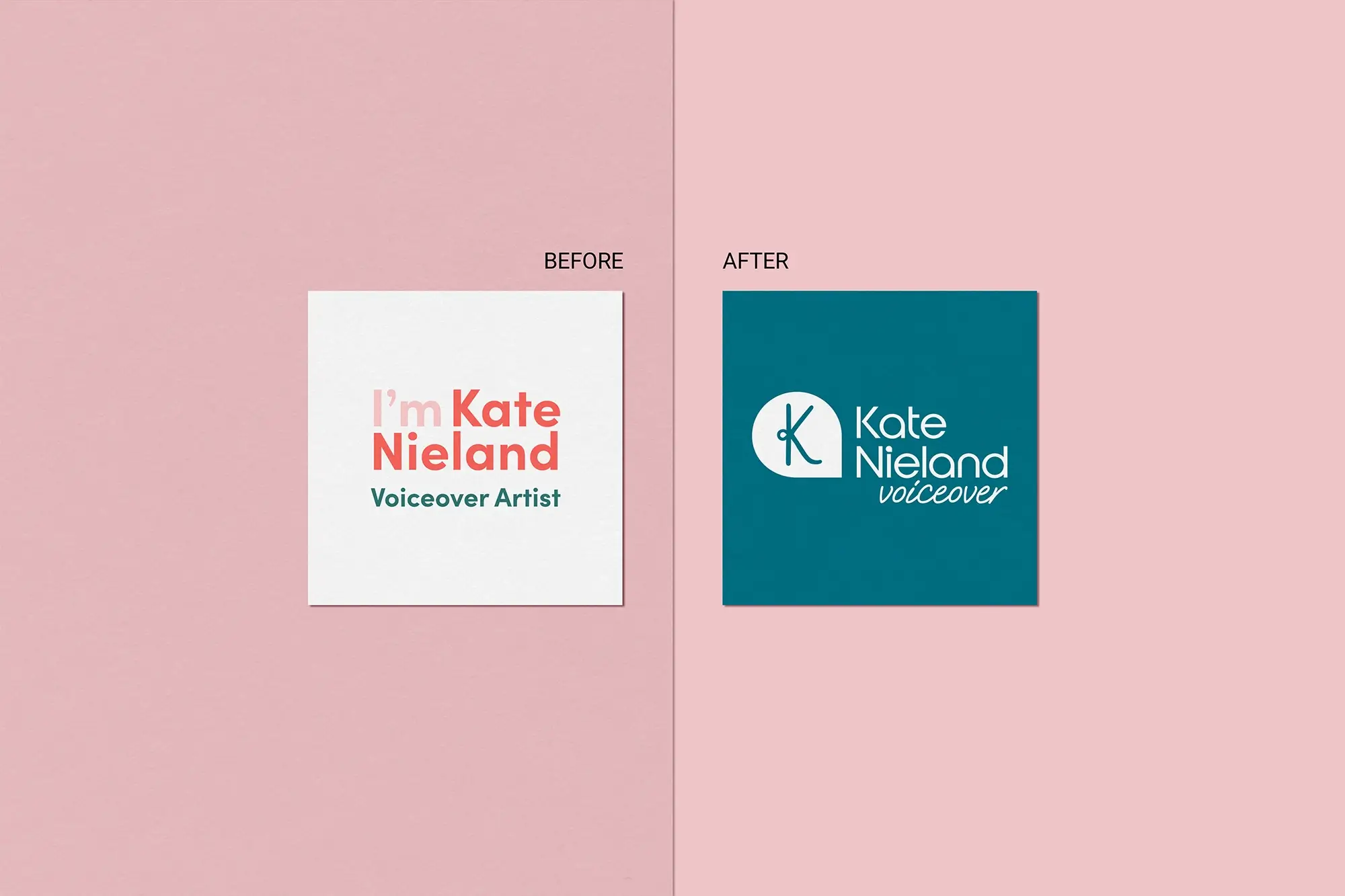kate n voice artist logo before after
