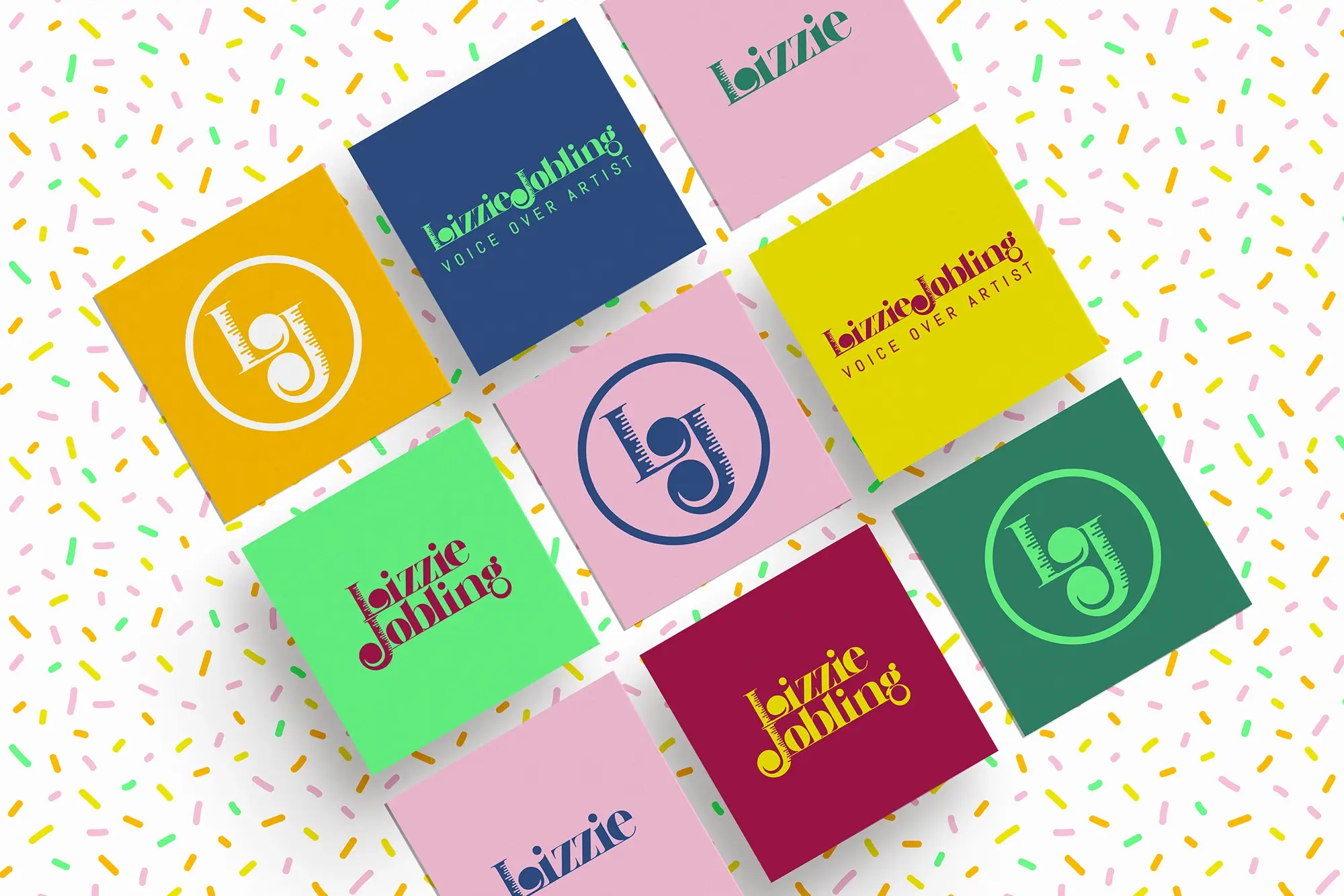lizzie voice over logo confetti
