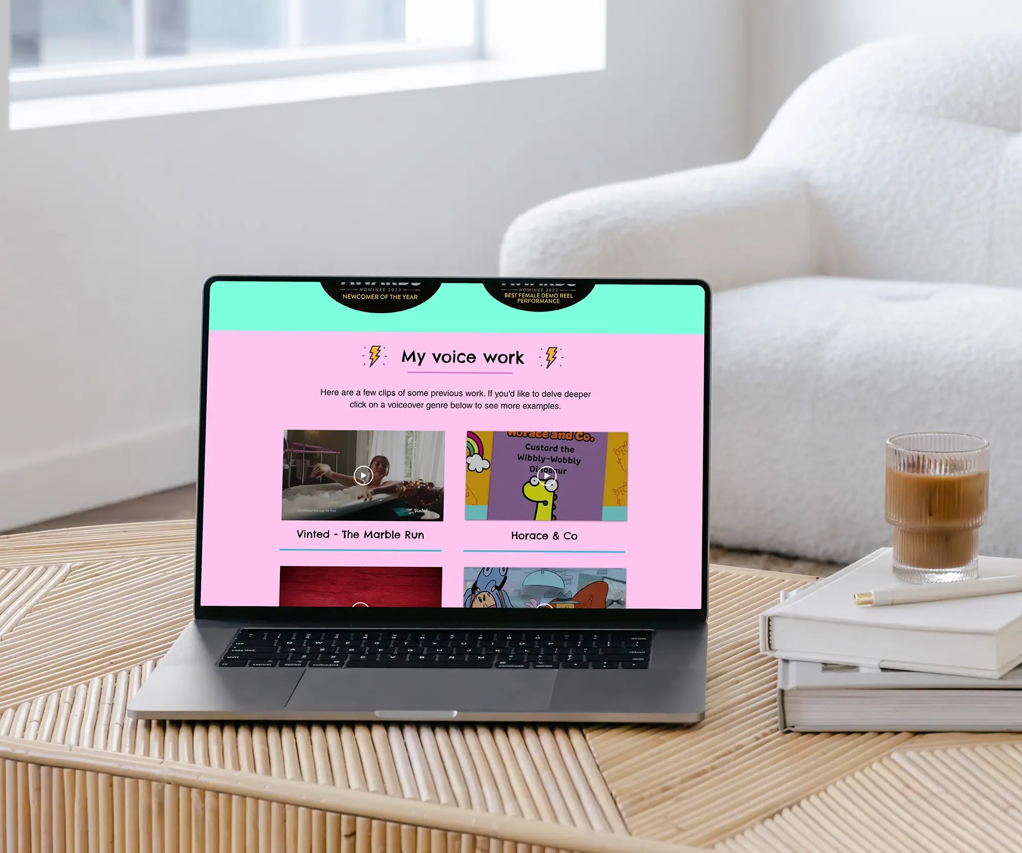 alix voice over website laptop