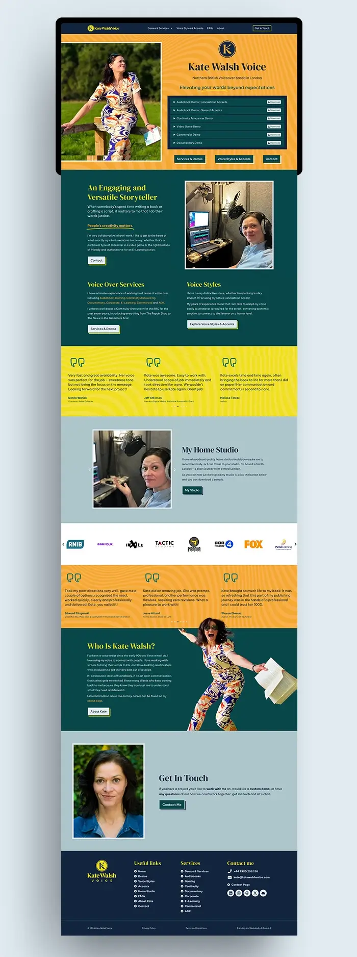 Kate Walsh voice actor website home page in full.