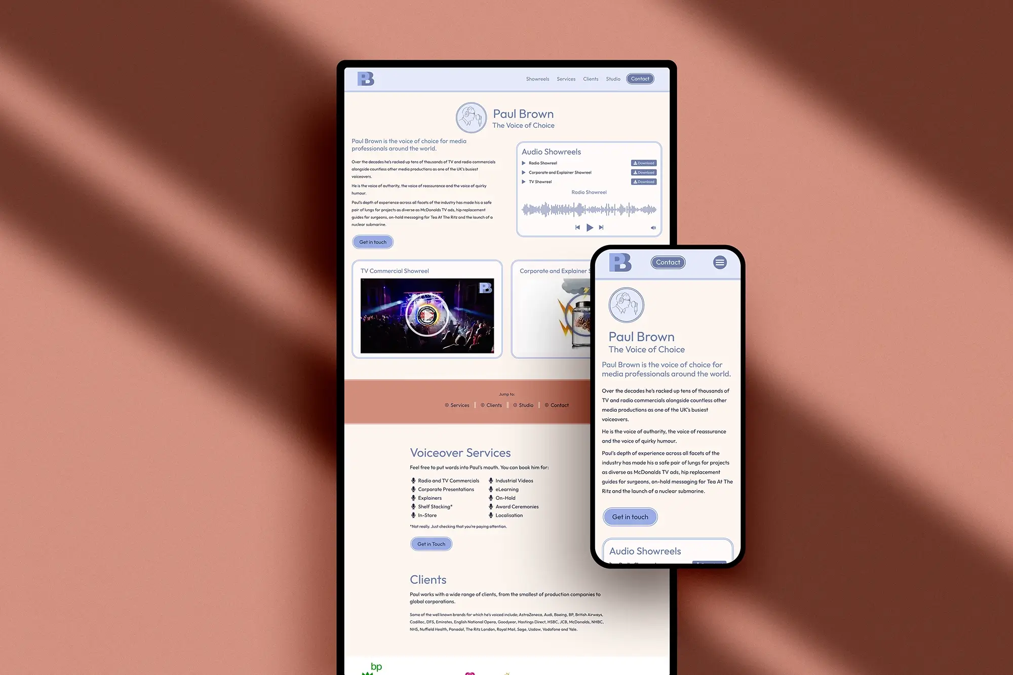 brown vo website mobile desktop