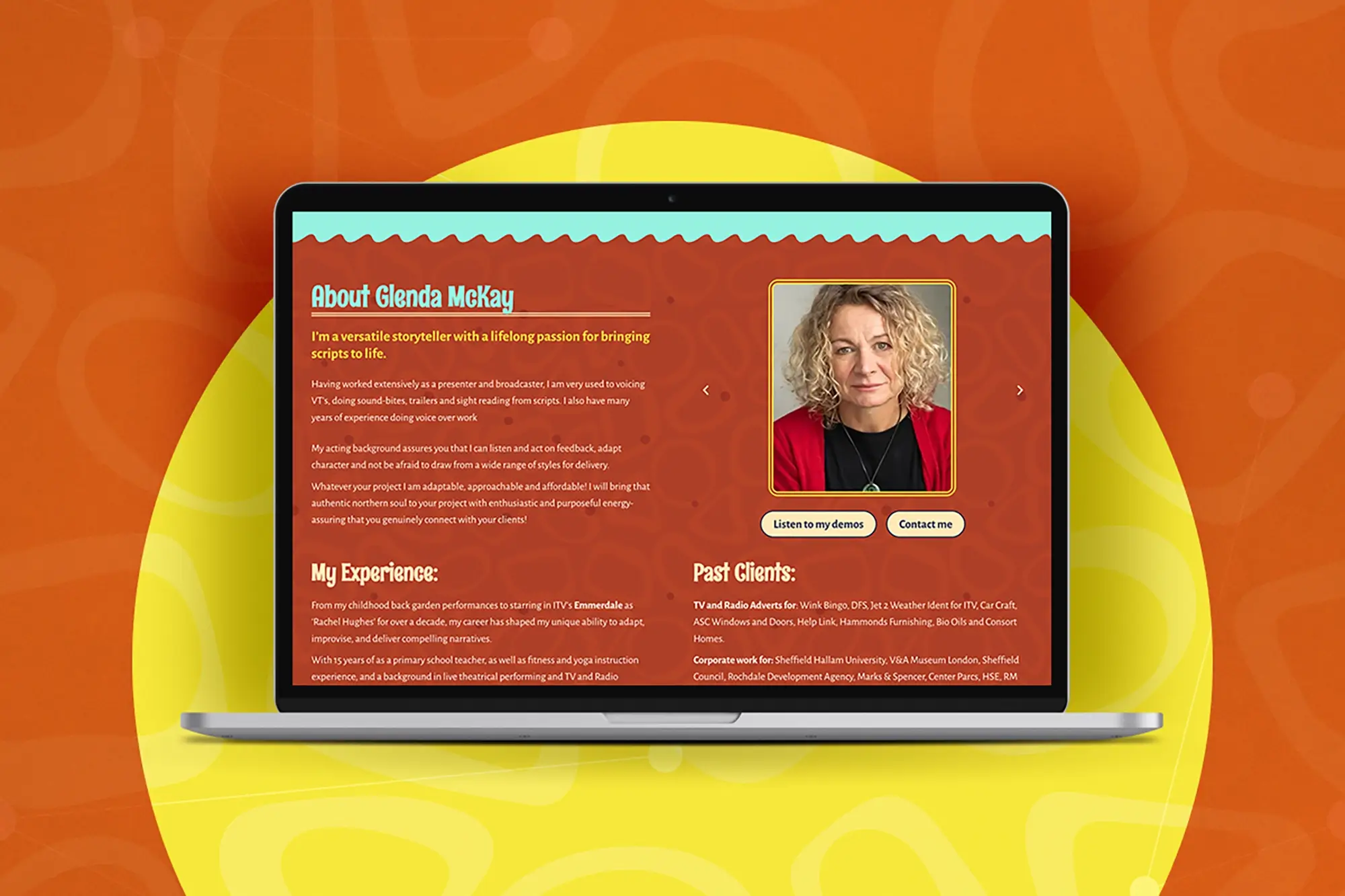 glenda voice actor website about