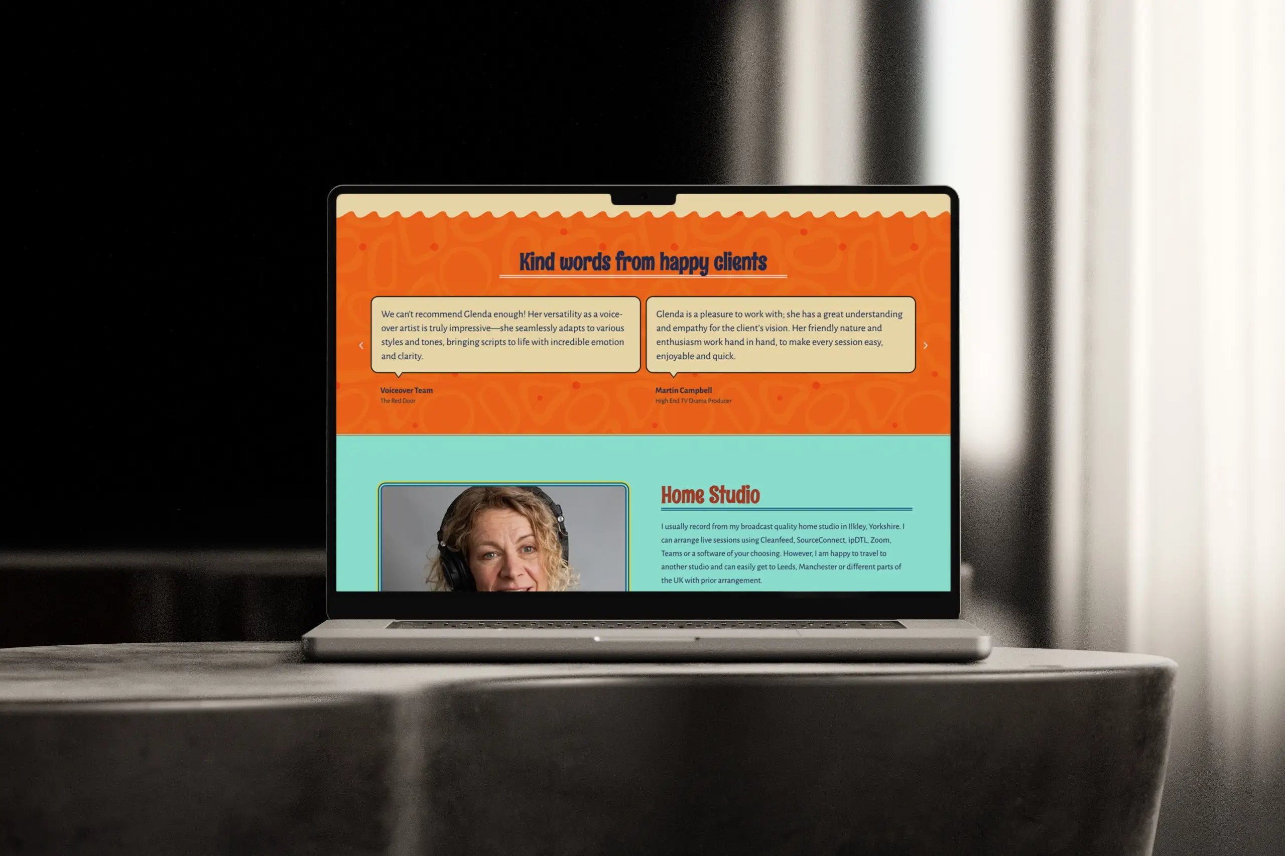 glenda voice actor website laptop clients
